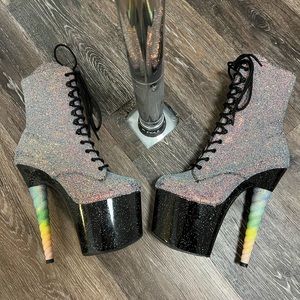 Pleaser 1020 unicorn glitter boots
